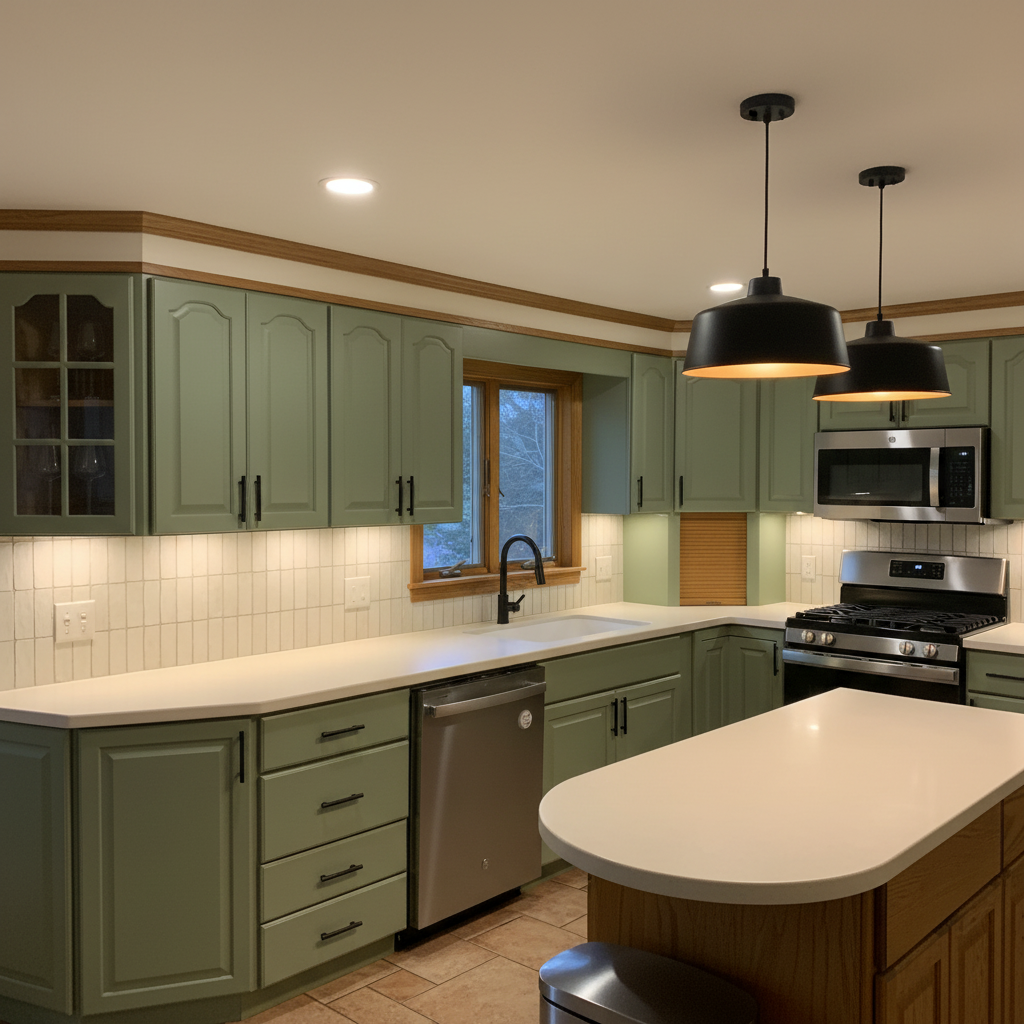 Kitchen after an AI room makeover direction